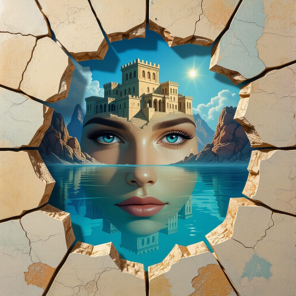 Atlantis Reflected: Hyperrealistic Lost City Concept Art