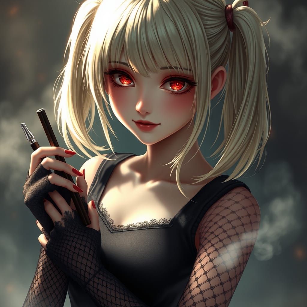 Misa Amane with Death Note, Dreamlike 3D Art