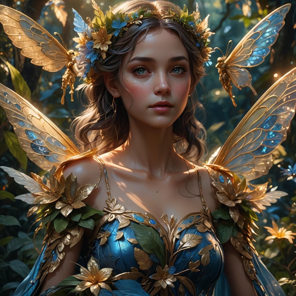 Enchanted Forest Fairy Portrait in Fantasy Style