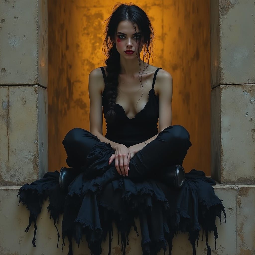 Dingy Siren in Moody Oil Paint