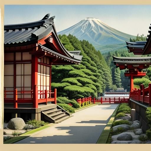 Elegant Japanese Watercolor Painting