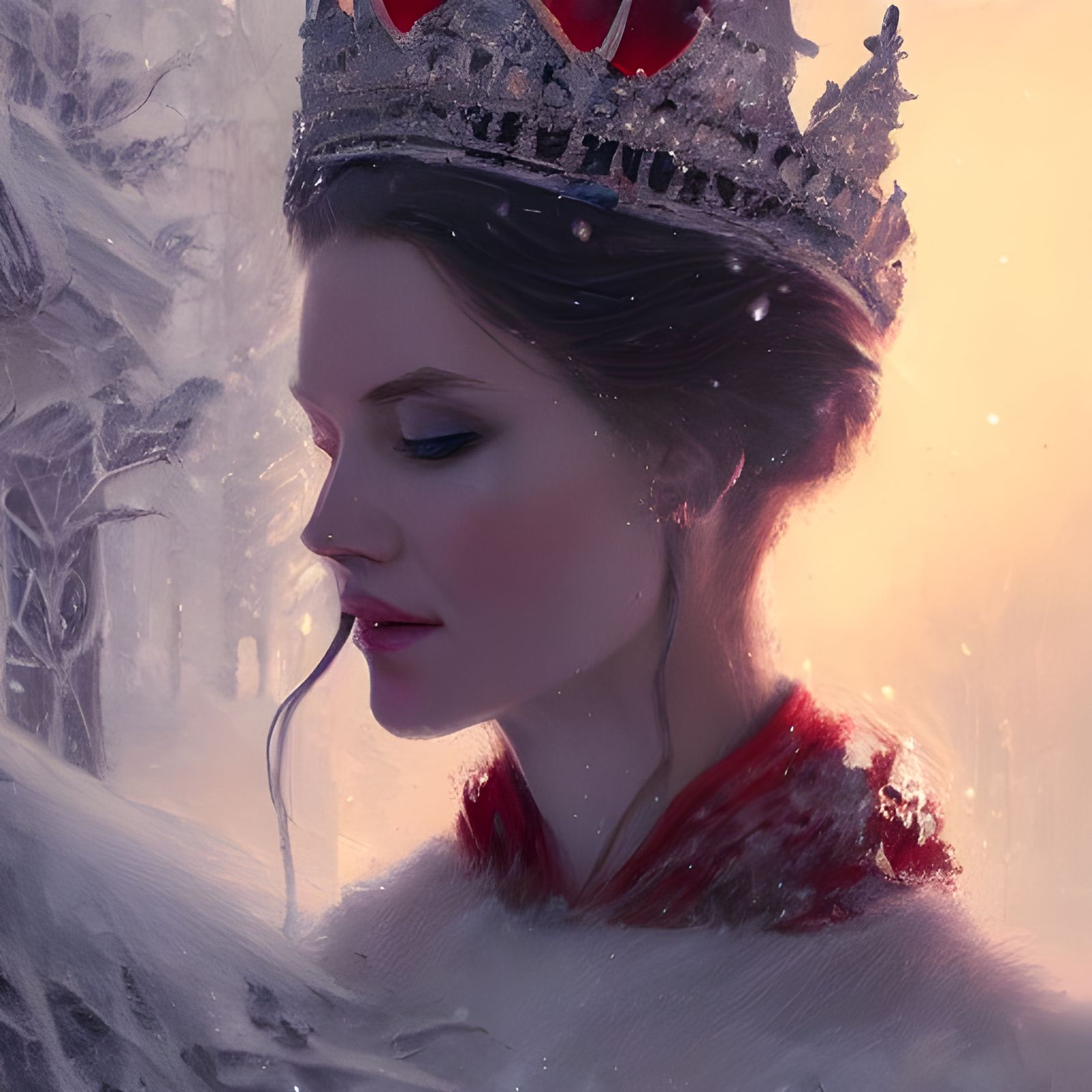The Winter Queen: Photorealistic Cel-Shaded Illustration