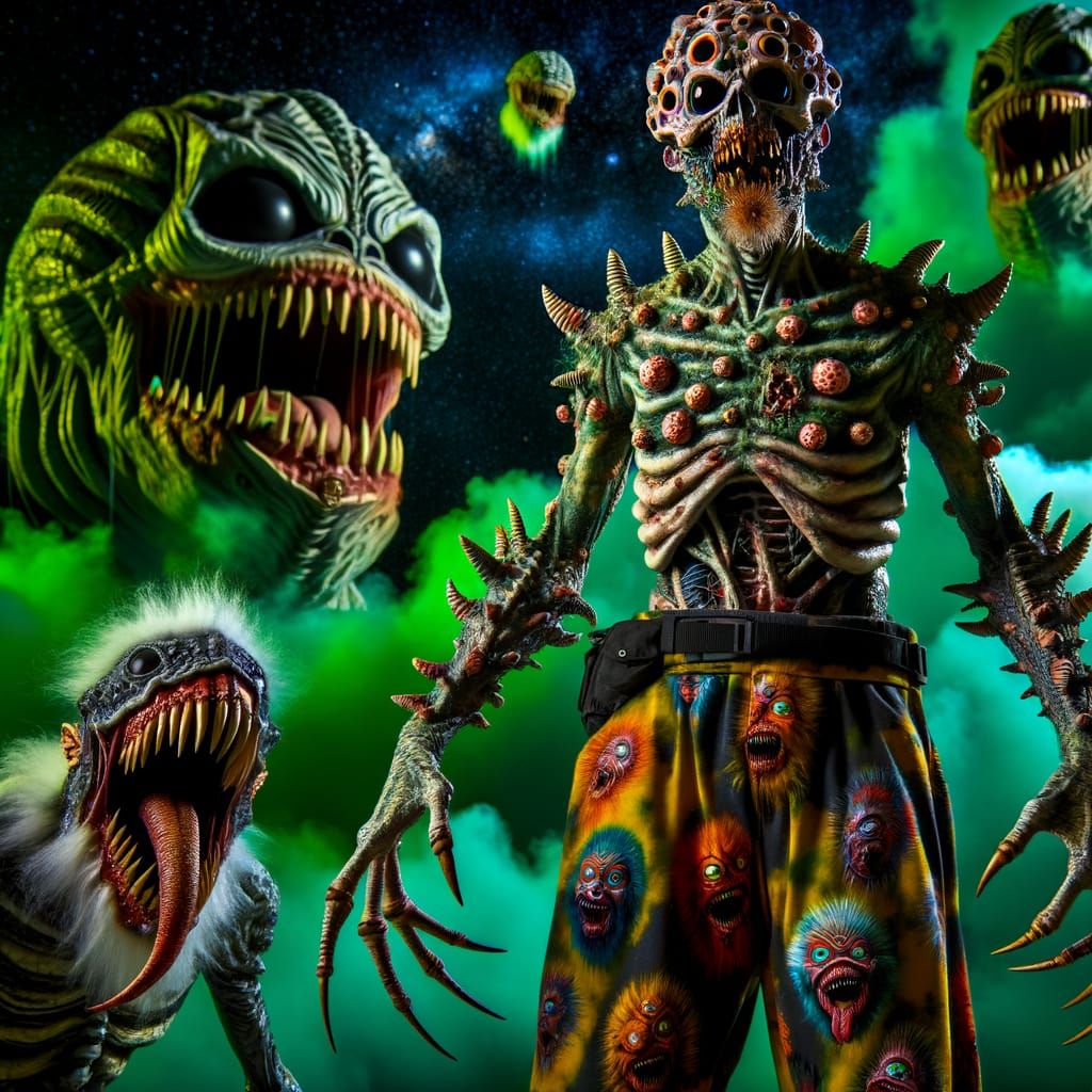 Eerie Humanoid Creature in a Grotesque Landscape