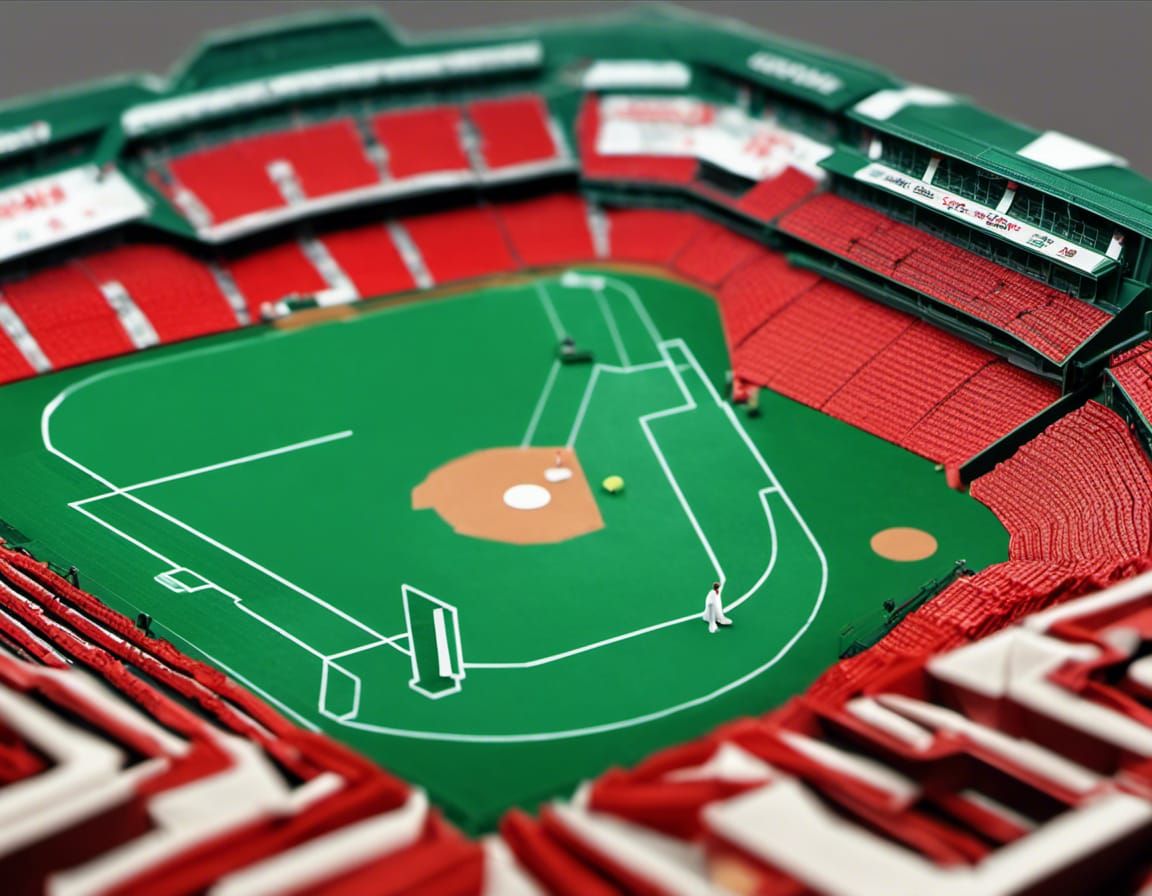 Origami Fenway Park in Art Deco Style
