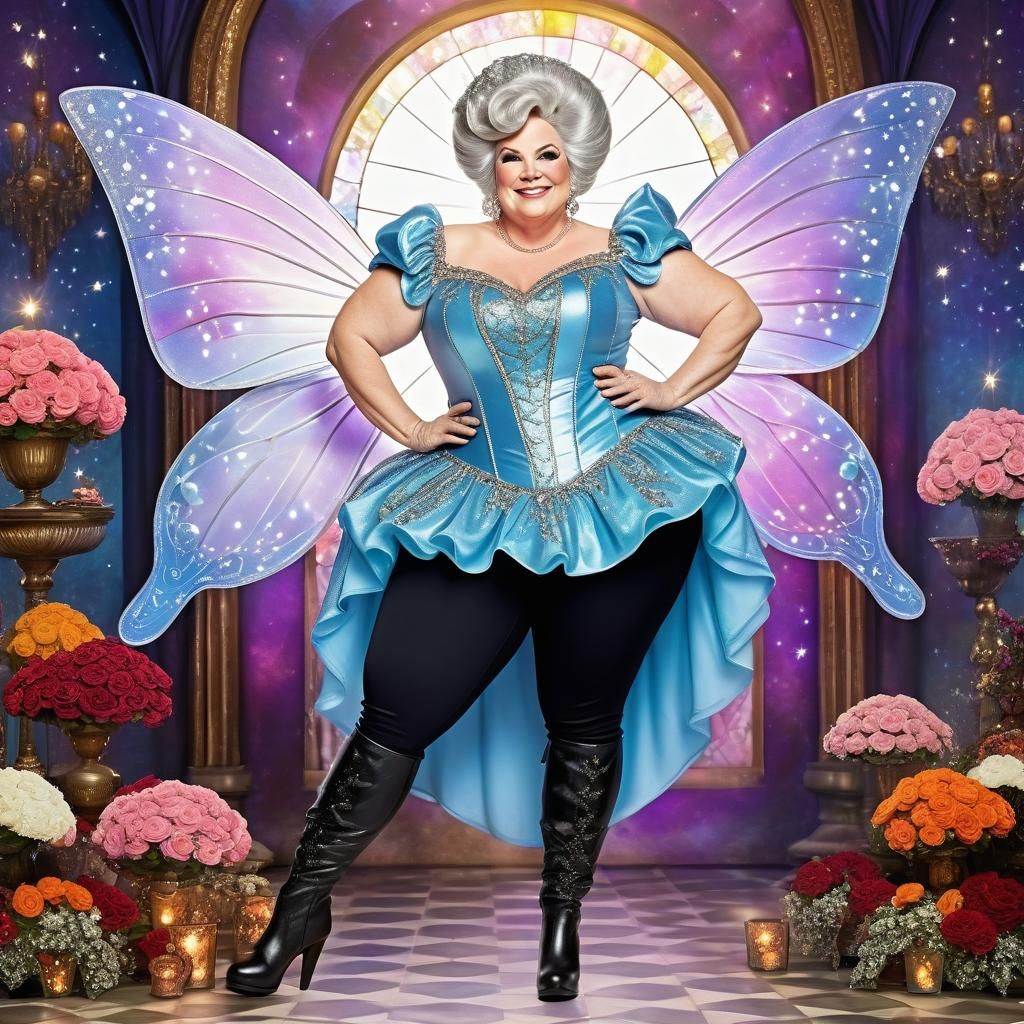 Curvy Fairy Godmother with Elaborate Makeup