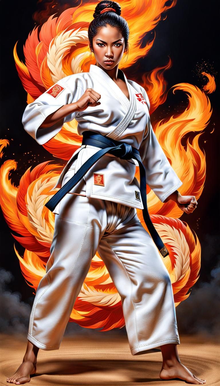 Fierce Judo Warrior Embodies Triumph and Empowerment