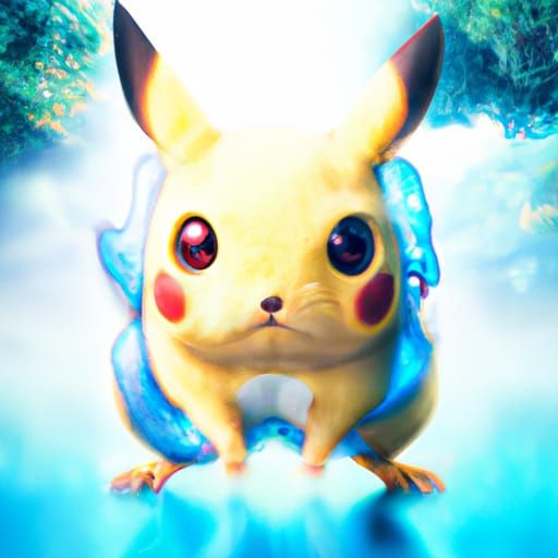 Pikachu and Squirtle Fusion in Anime Style