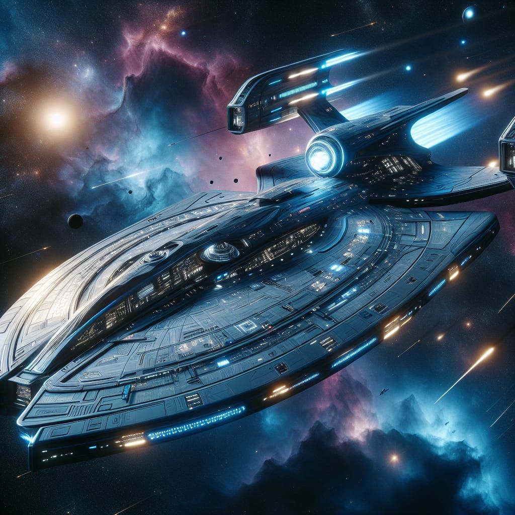 Futuristic Romulan Battleship Concept Art