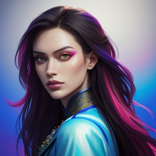 Hyperrealistic Portrait of Elena in Splash Art Style