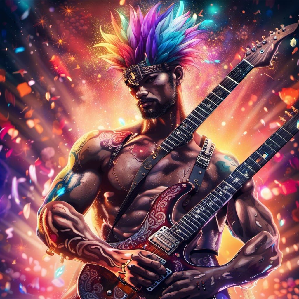 Anime Guitarist in Concert: Digital Matte Painting