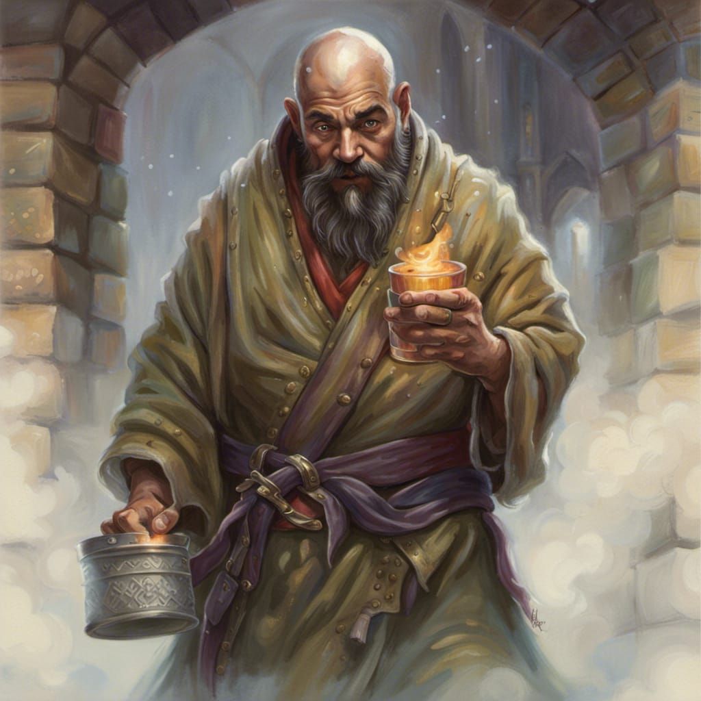 Ethereal Drunken Master Monk in Fantasy Style