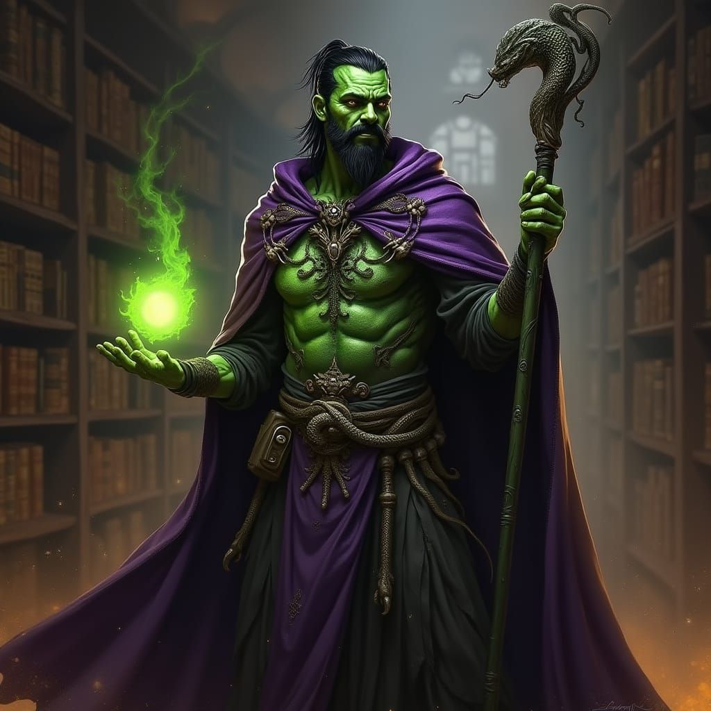 Yuan-Ti Mage in Dark Fantasy Concept Art