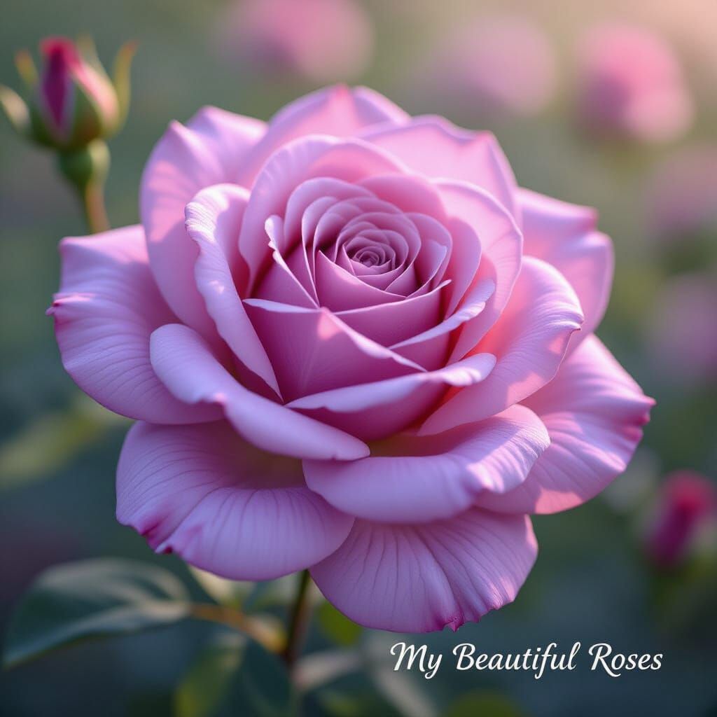 Lavender Rose in Bloom: Hyper-Realistic Close-Up