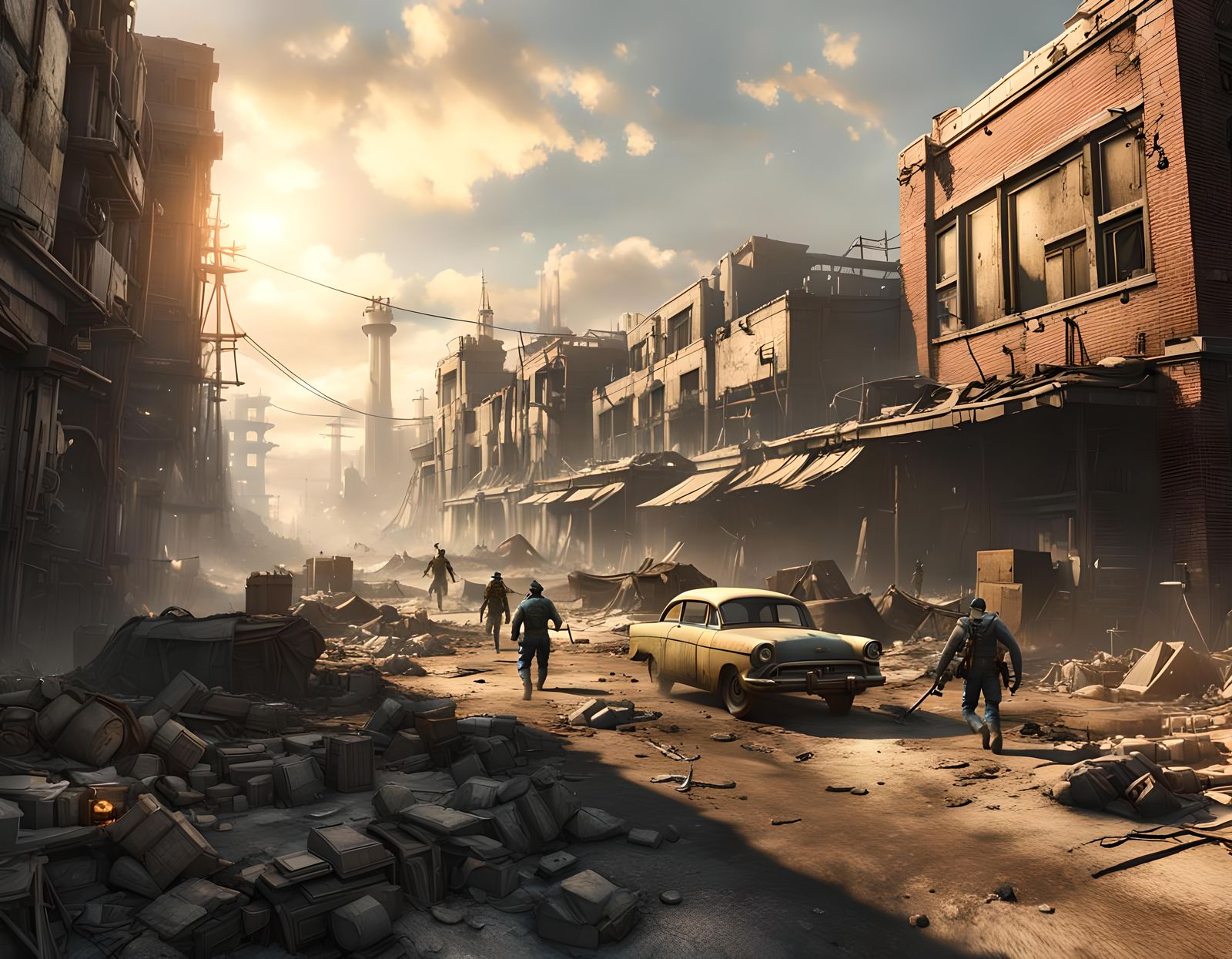 Post-apocalyptic wasteland city