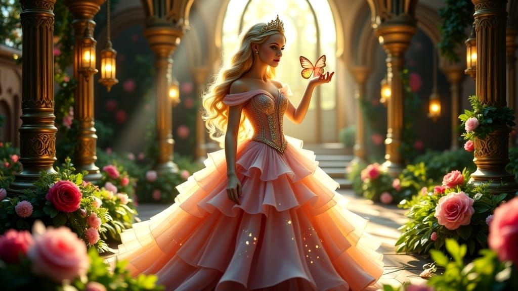A Majestic Princess in an Enchanted Castle