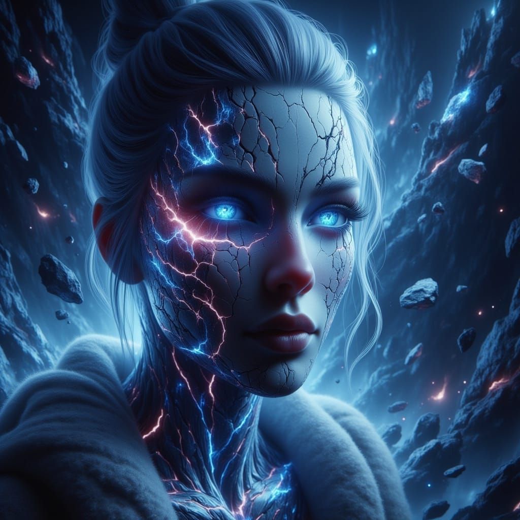 Ethereal Dreamscape of a Woman Battling Narcolepsy