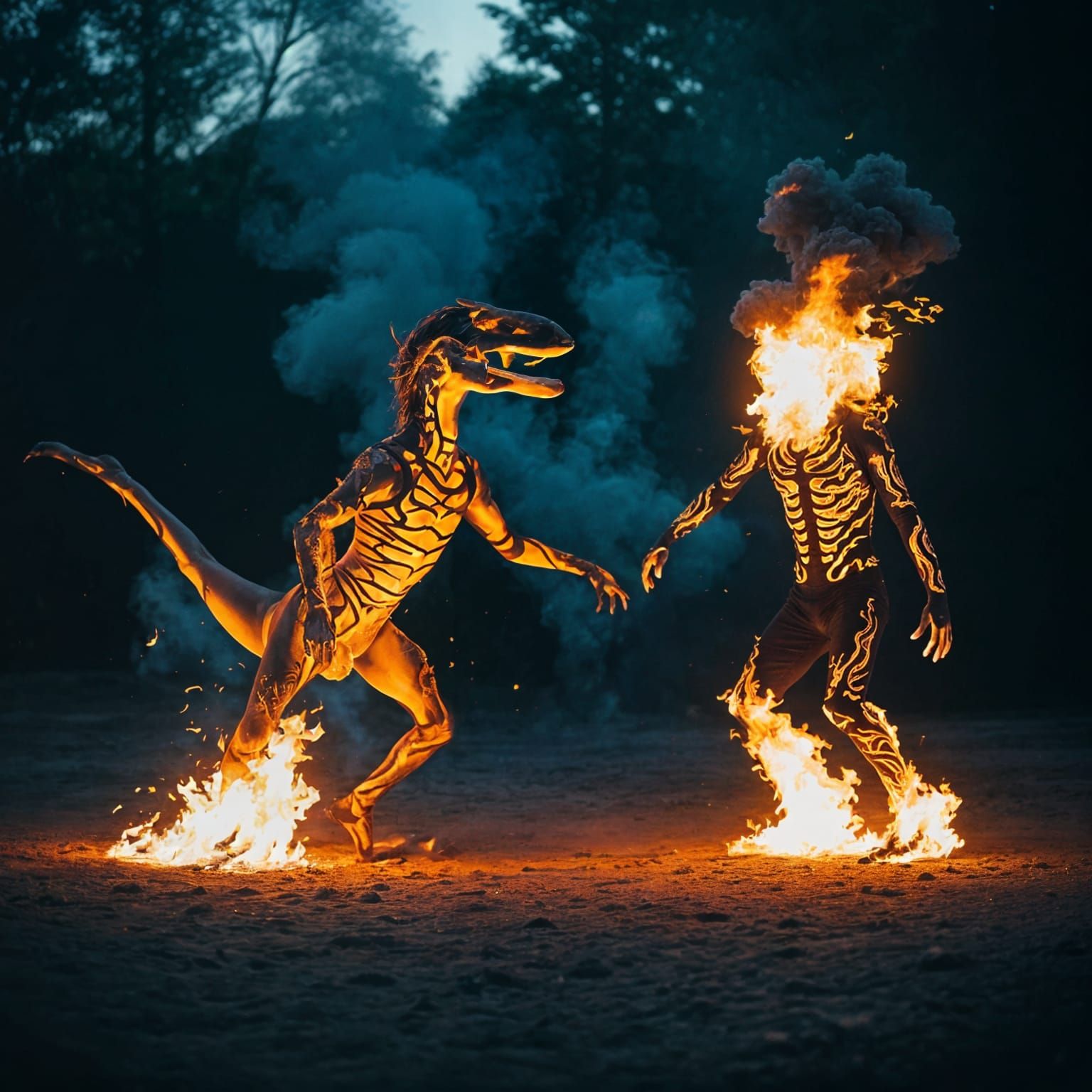 Dancing Flames in Cinematic Style