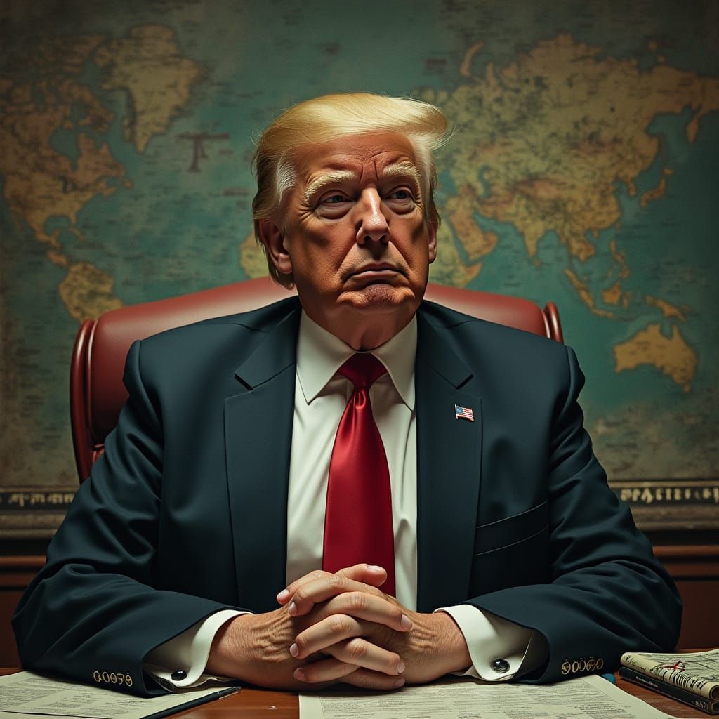 Wartime President in Bunker: Dystopian Concept Art