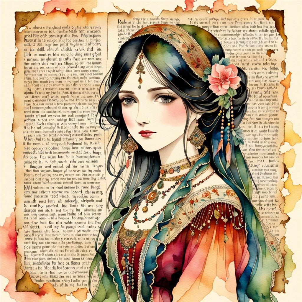Elegant Gypsy Lady in Vintage Camp Setting