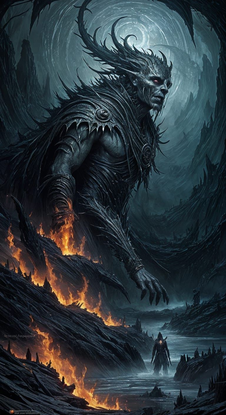 Haunting Underworld Vista in Gothic Horror Style