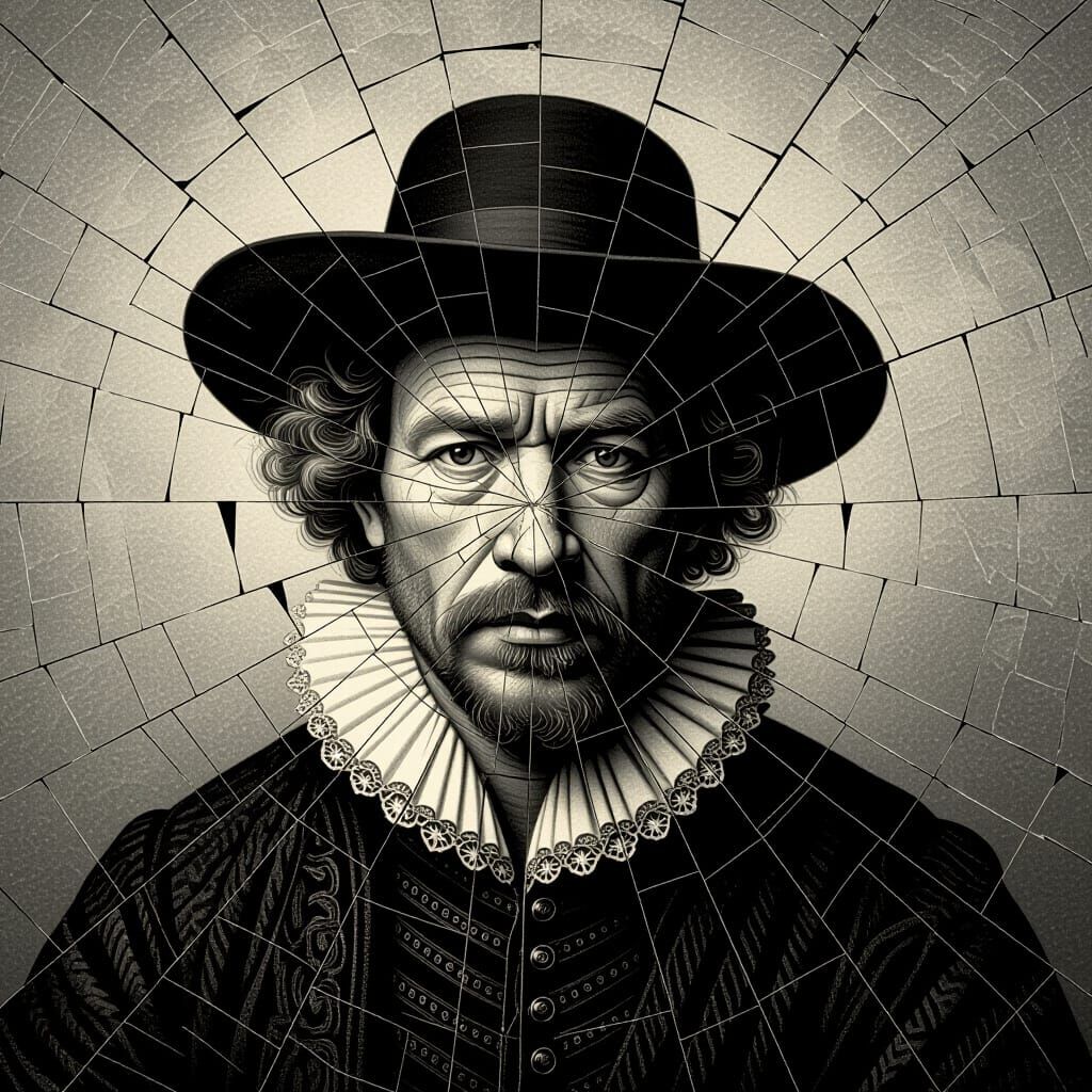 Shattered Echoes in Grainy Rembrandt Style