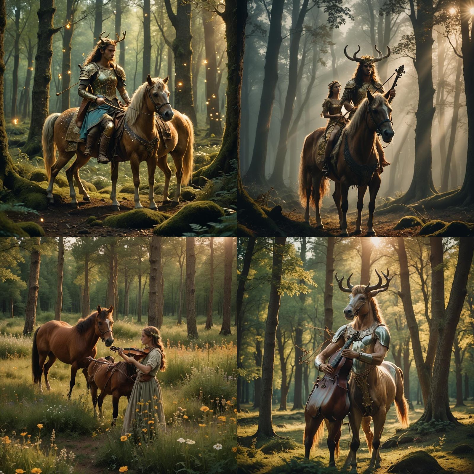 Epic Centaur in Forest Cinematic Film Still