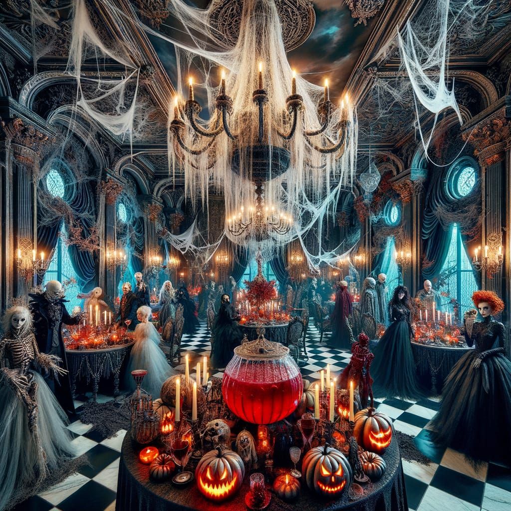 Eerie Halloween Ball in Gothic Mansion