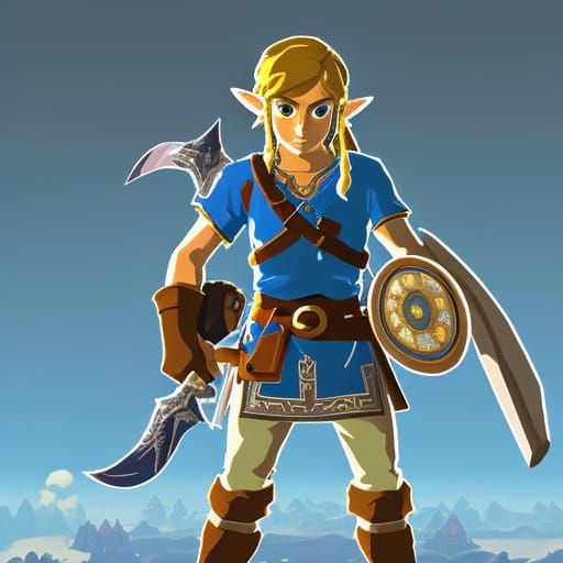Link From Zelda in 3D Digital Art Style