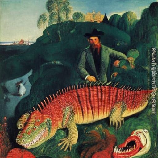 Lost Crocodile Cries Among Pines: Ensor and Bronzino Style