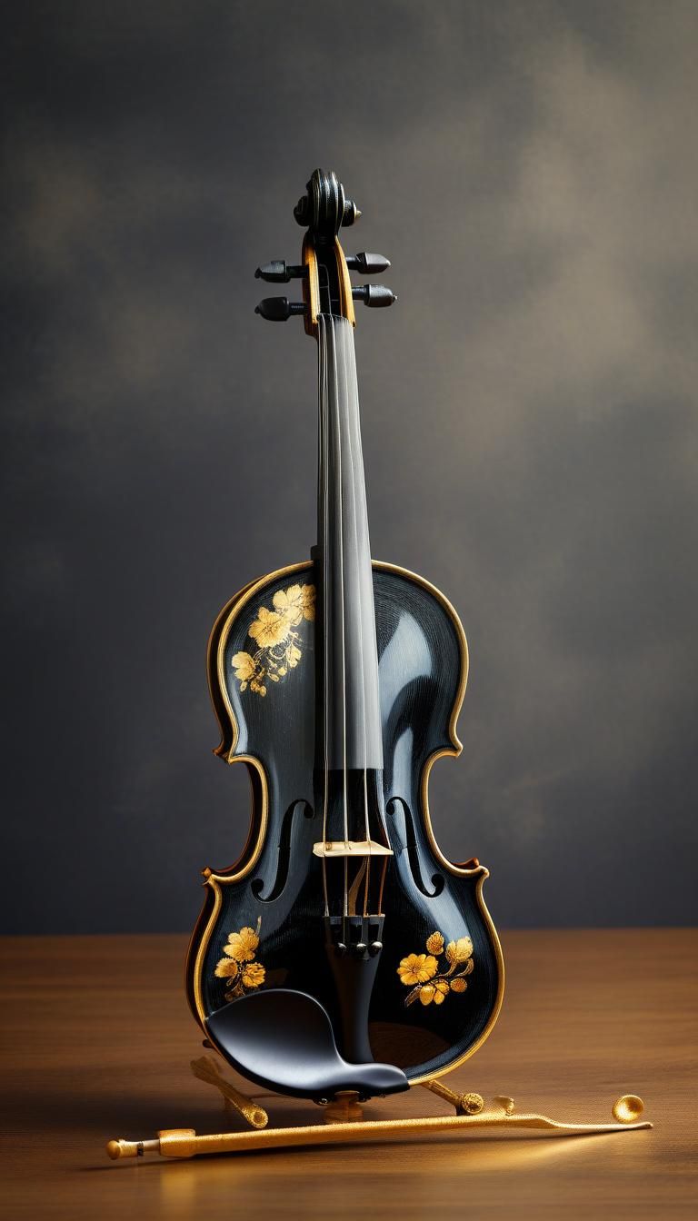Stradivarius Violin with Golden Bow