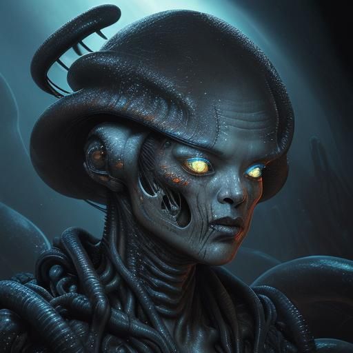 Giger-Inspired Alien Fungi with Protomolecule Structure