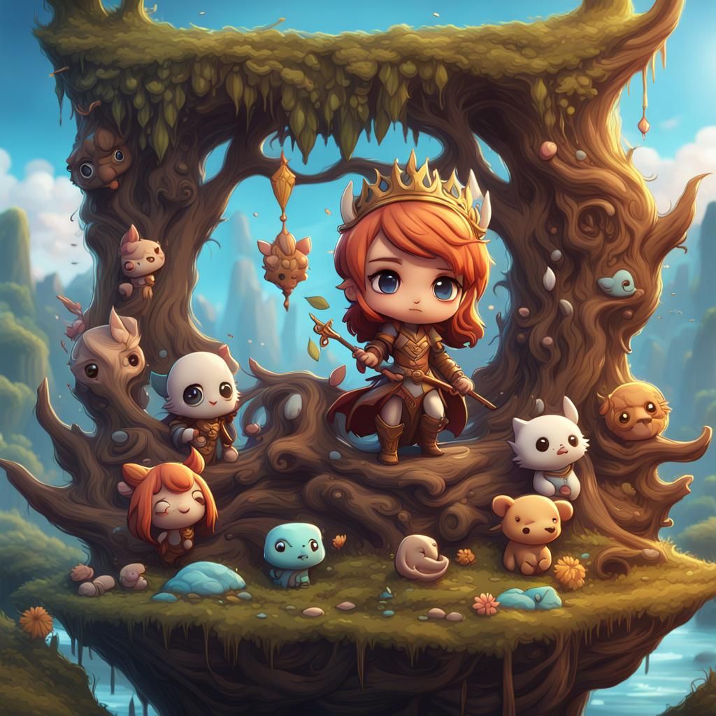 Delightful Chibi Characters in Detailed Digital Art