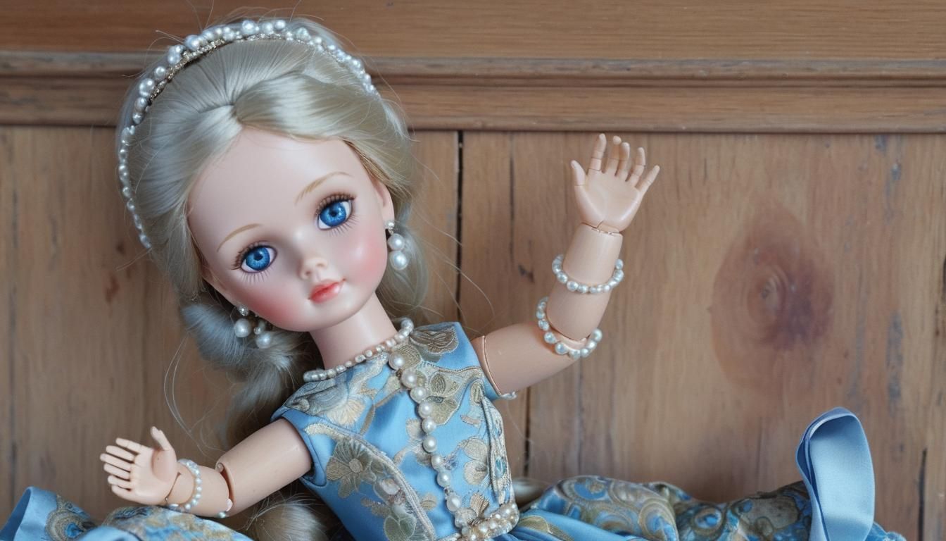 Ash Blonde Doll in Brocade Gown