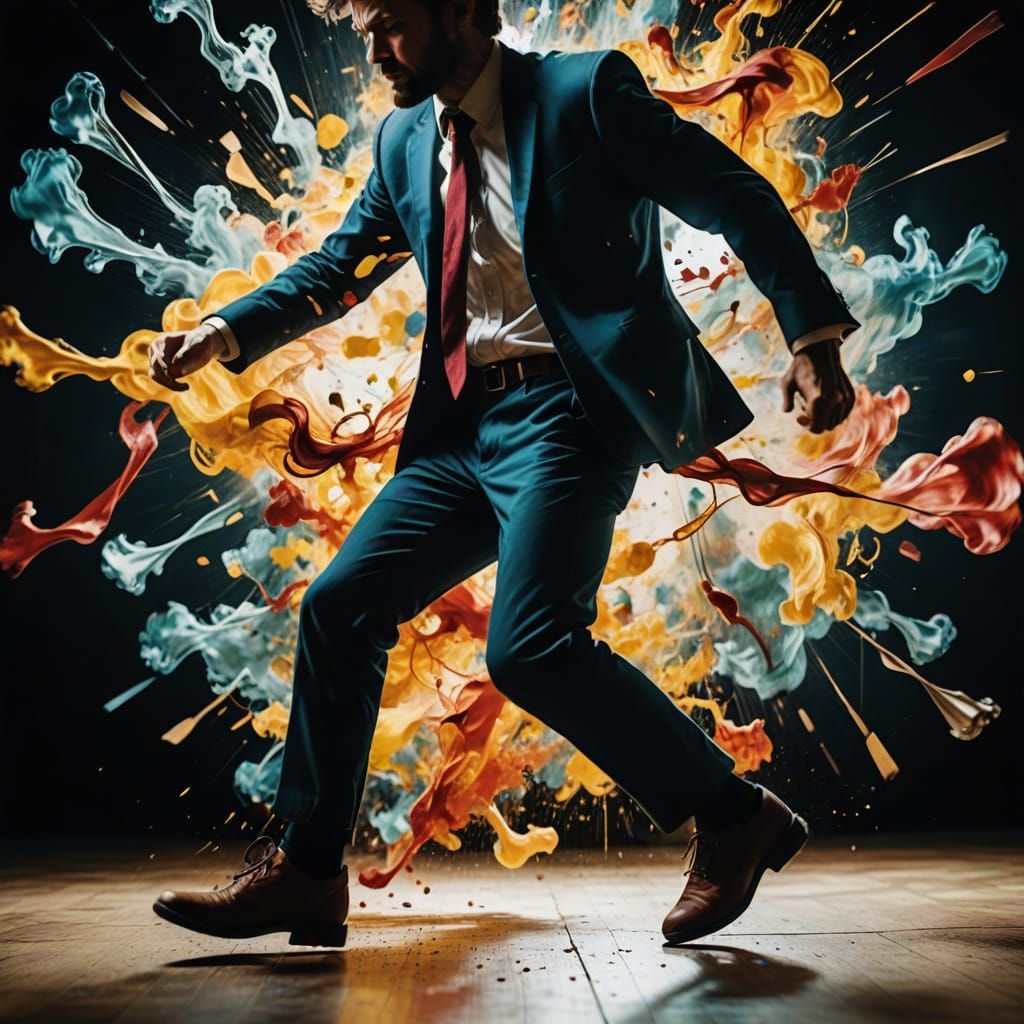 Dynamic Abstract Expressionism: Figure in Motion