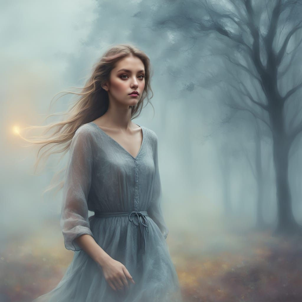 Surreal Cosmic Pig Amidst Floral Mist