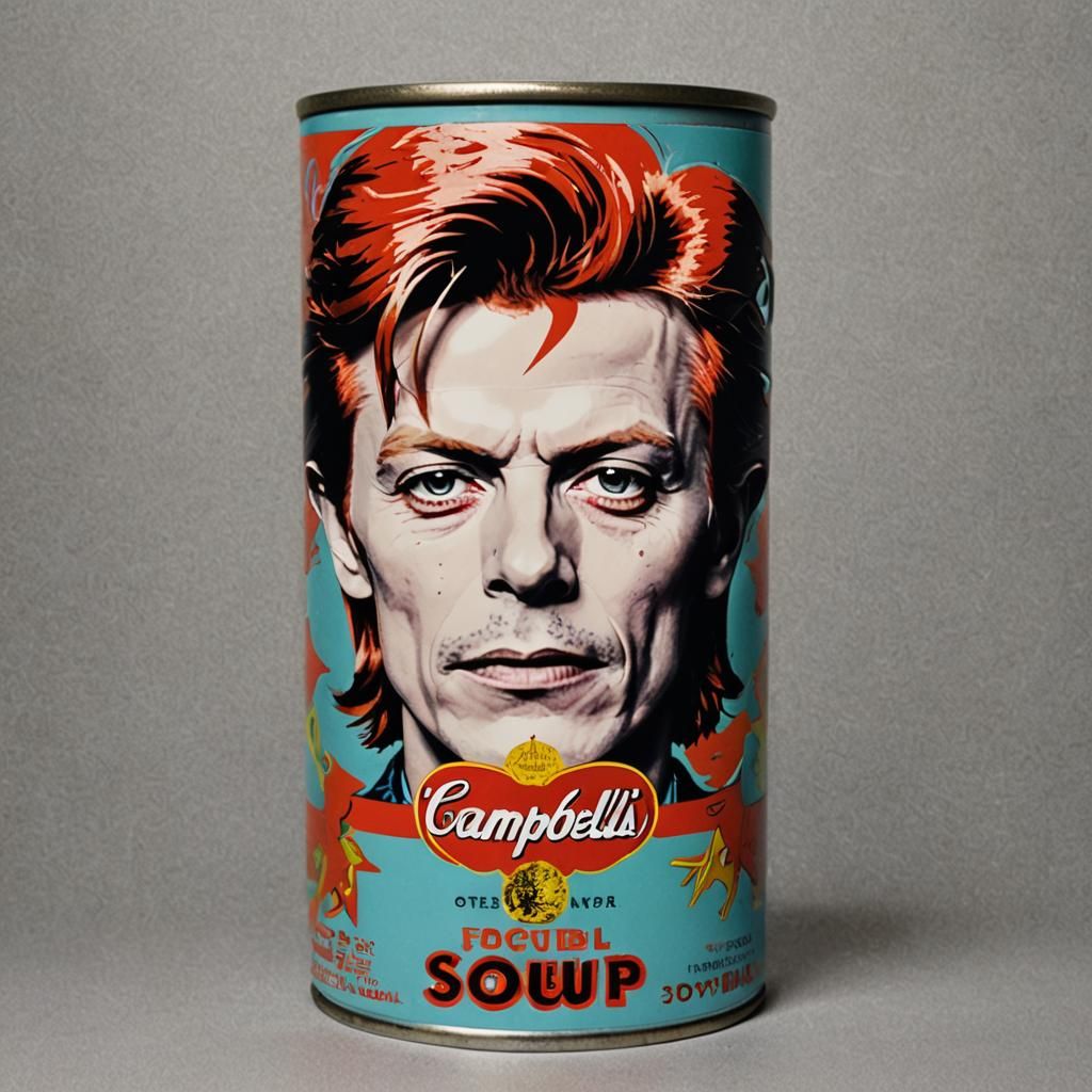 Andy Warhol style fractal minimalist  pop art. David Bowie o...