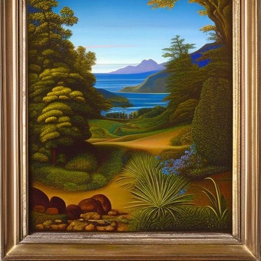 Surrealist Spraypaint Art in Pre-Raphaelite Style