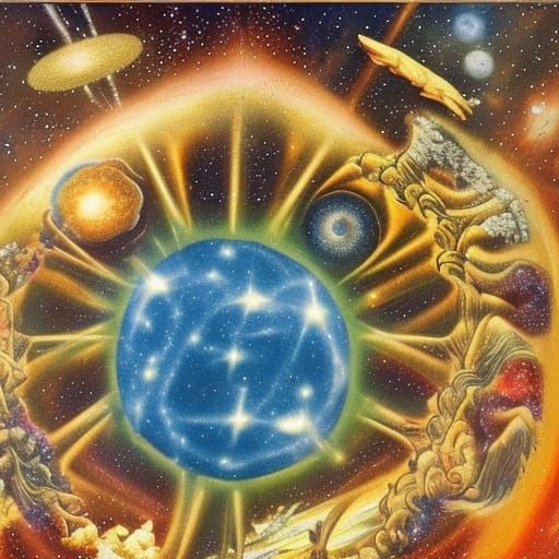 God Creating the Universe Digital Art