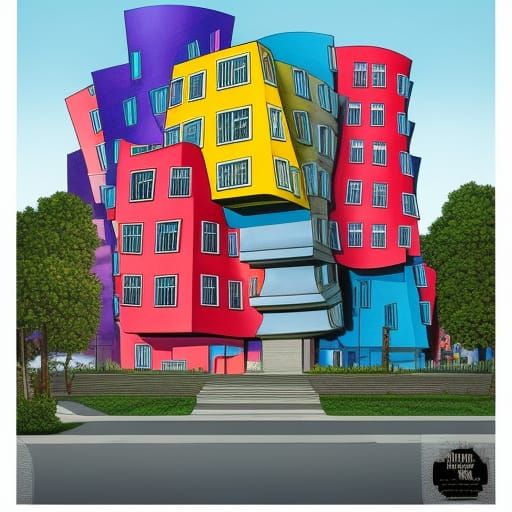 Geometric House Design in Comic Book Art Style