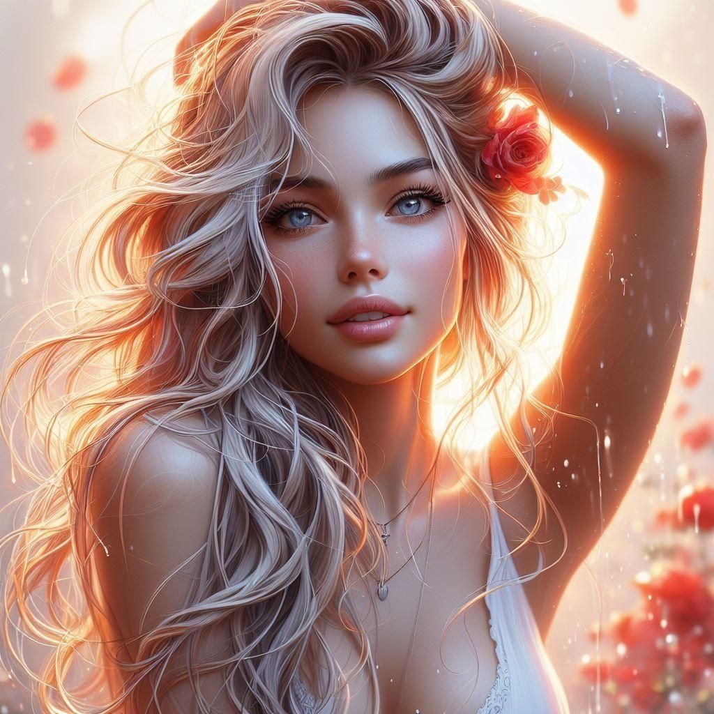 Elegant Portrait of a Beautiful Blonde Woman