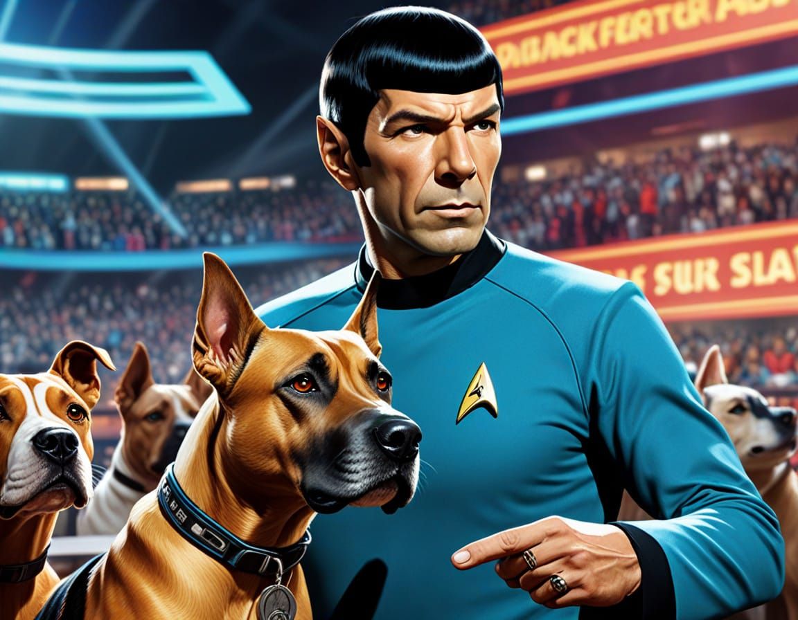 Spock at a Lively Dog Show