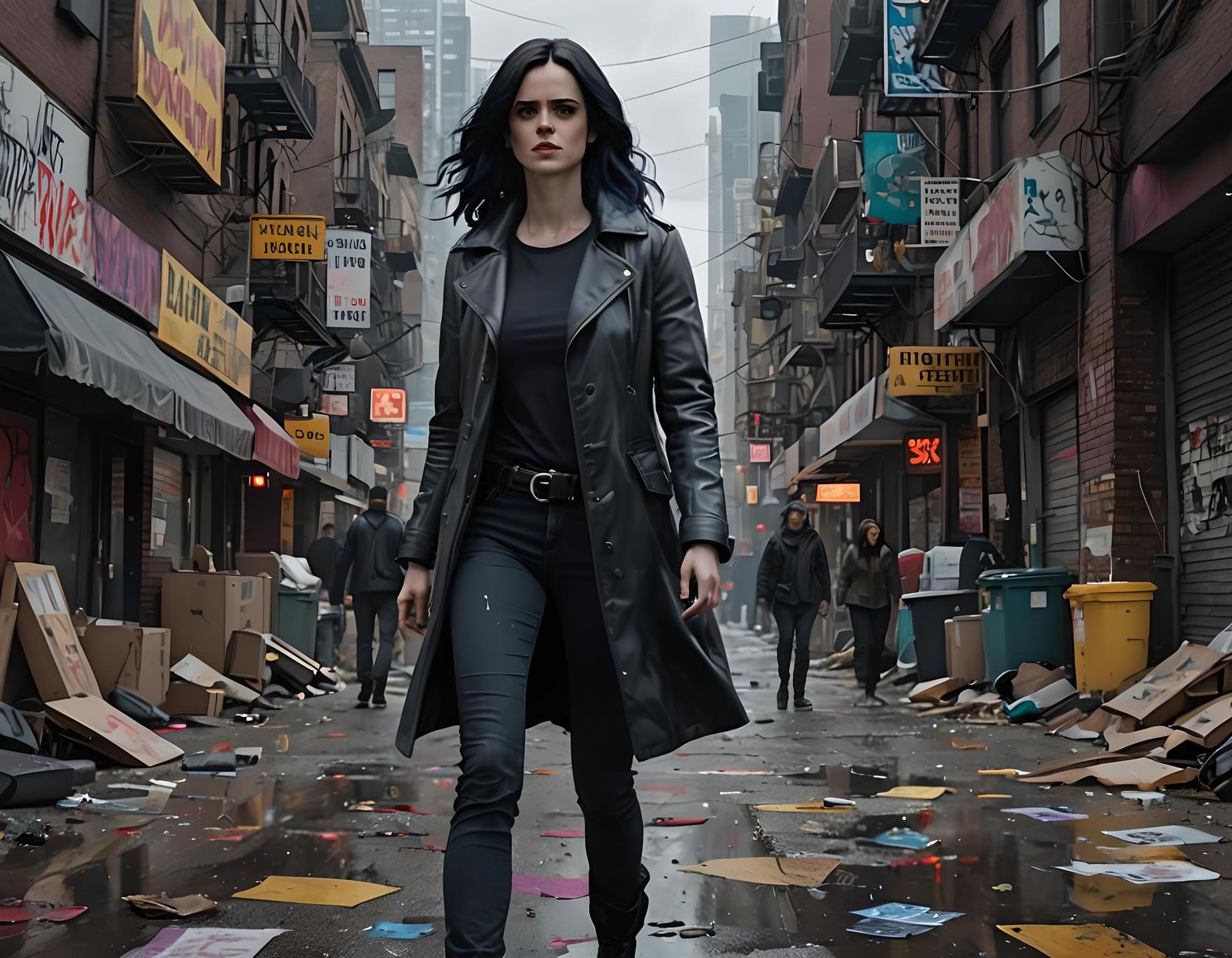 Jessica Jones Portrait in Maximalist Digital Art Style