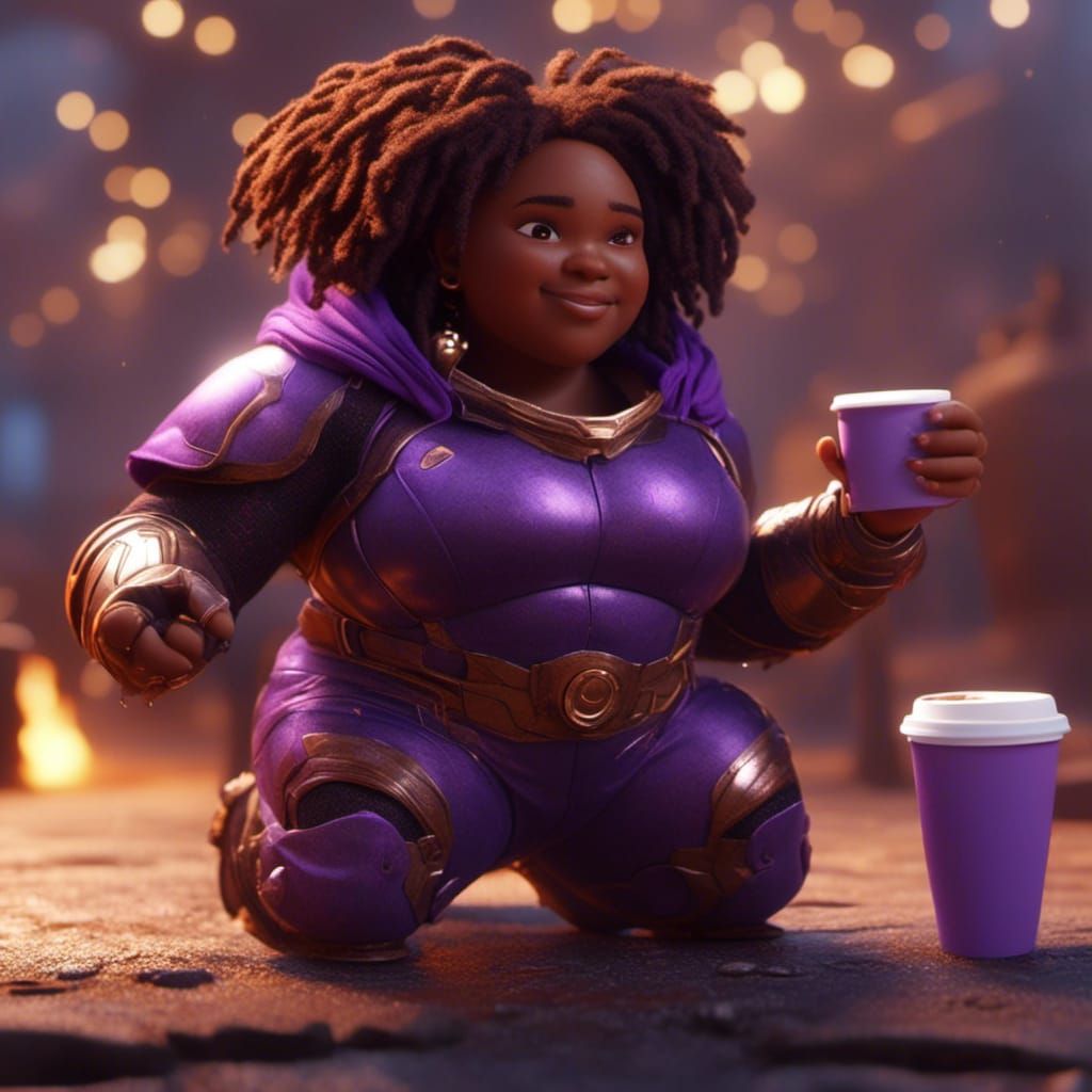 Plus Size Superhero Saves the Day with Coffee