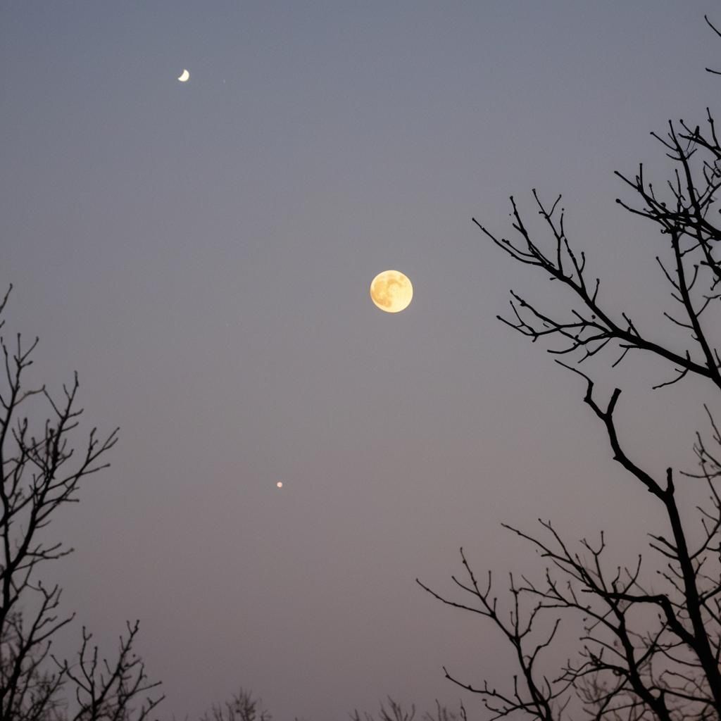 Evening Moon Over River: Photography with Bokeh