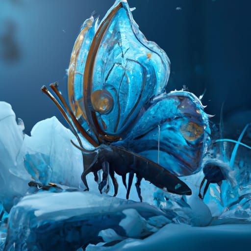 Frozen Butterfly: Detailed Fantasy Concept Art