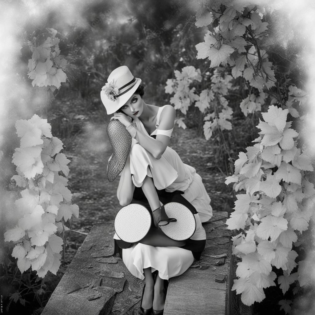 1920s Style: Seductive Woman in Black and White