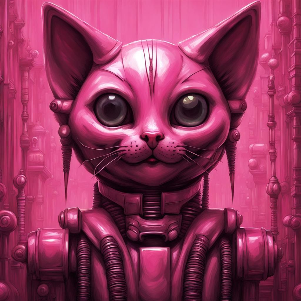 HR Giger Style Cat in Sinister Environment