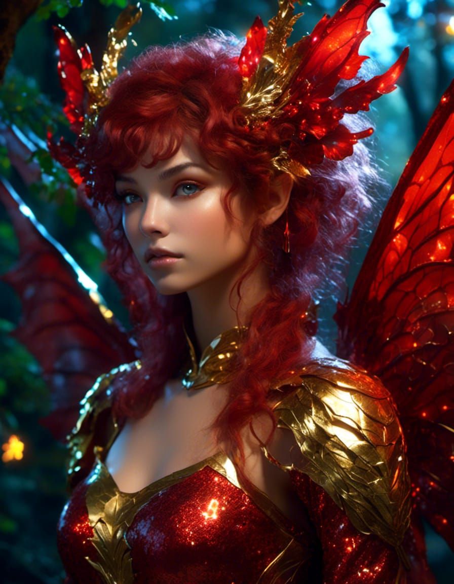 Dragon Fairy Woman Portrait in Anime Realism