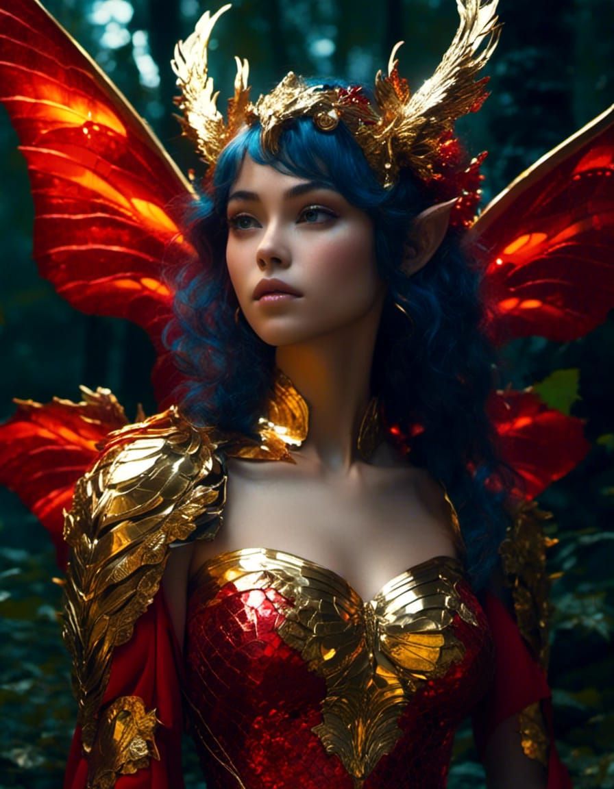 Dragon Fairy Woman Portrait in Anime Realism