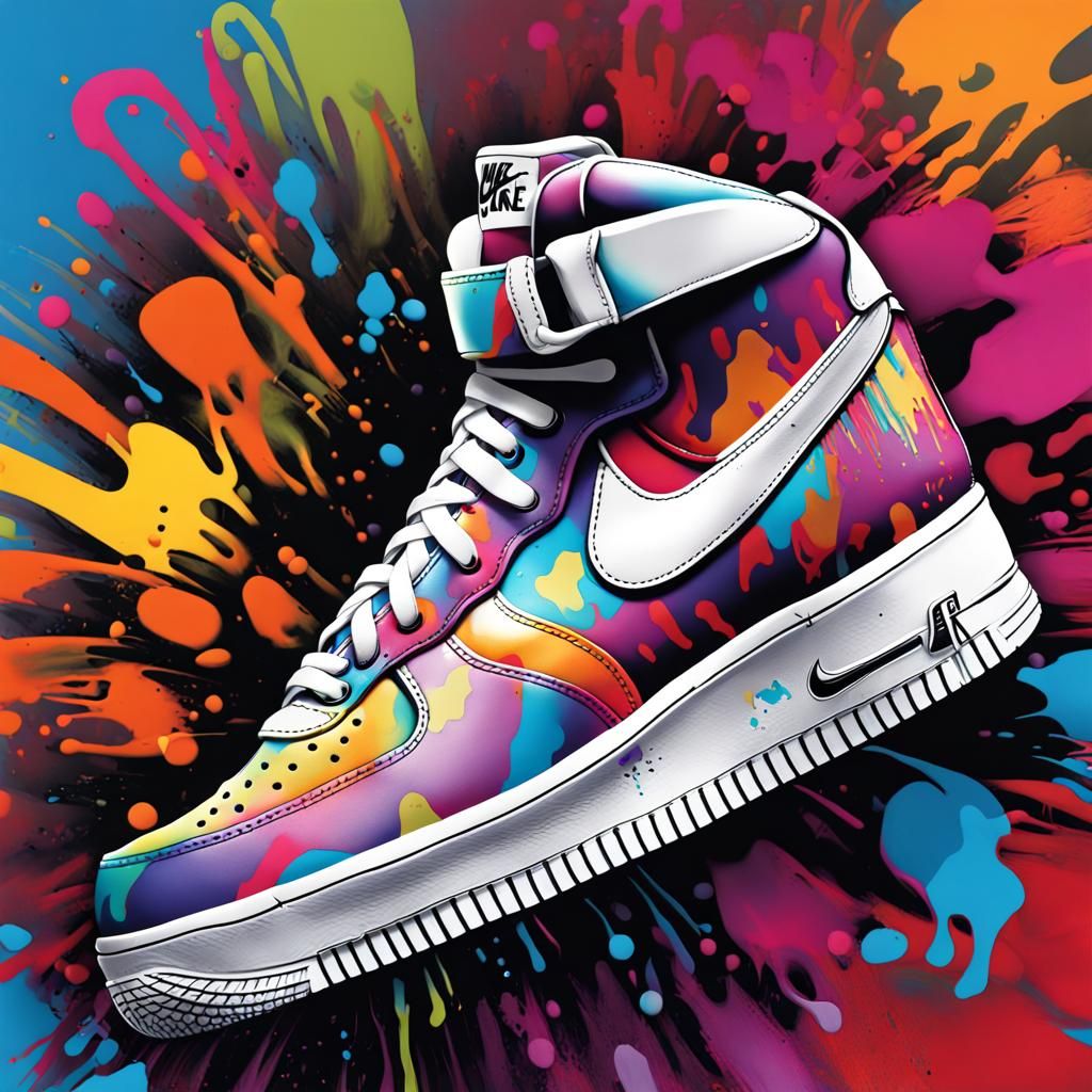 Nike Air Force 1 Graffiti Splash Art